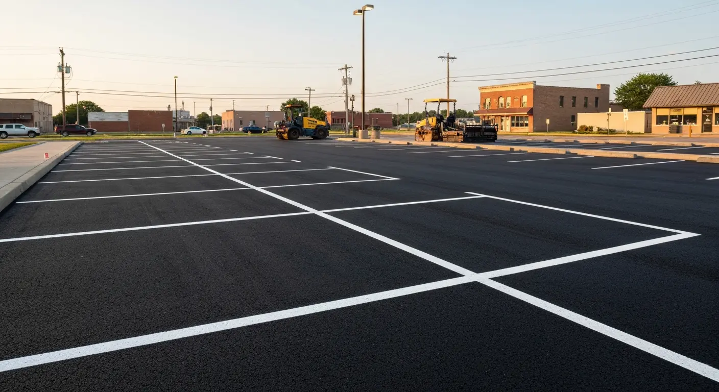 Commercial parking lot paving