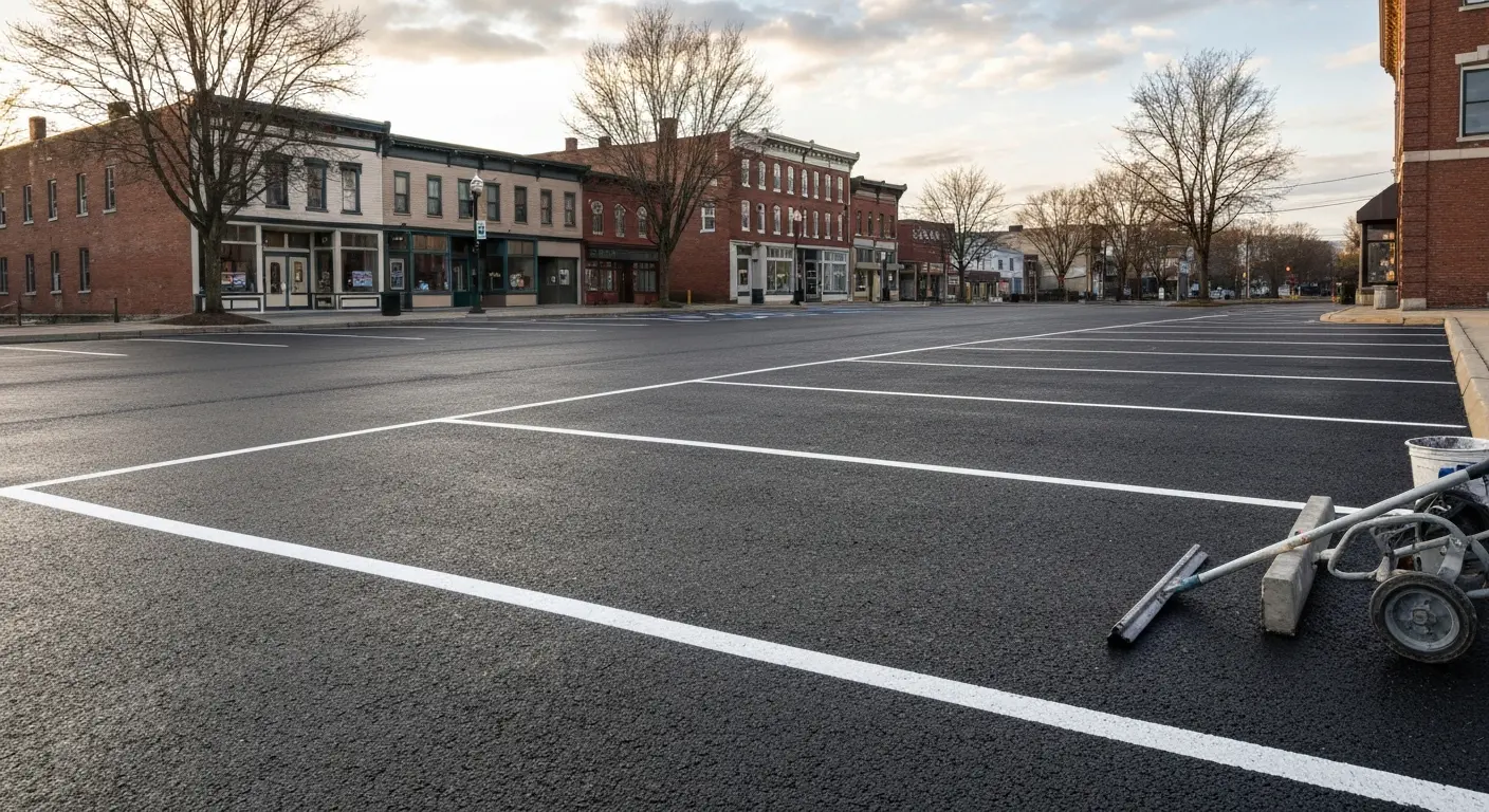 Parking lot sealcoating project