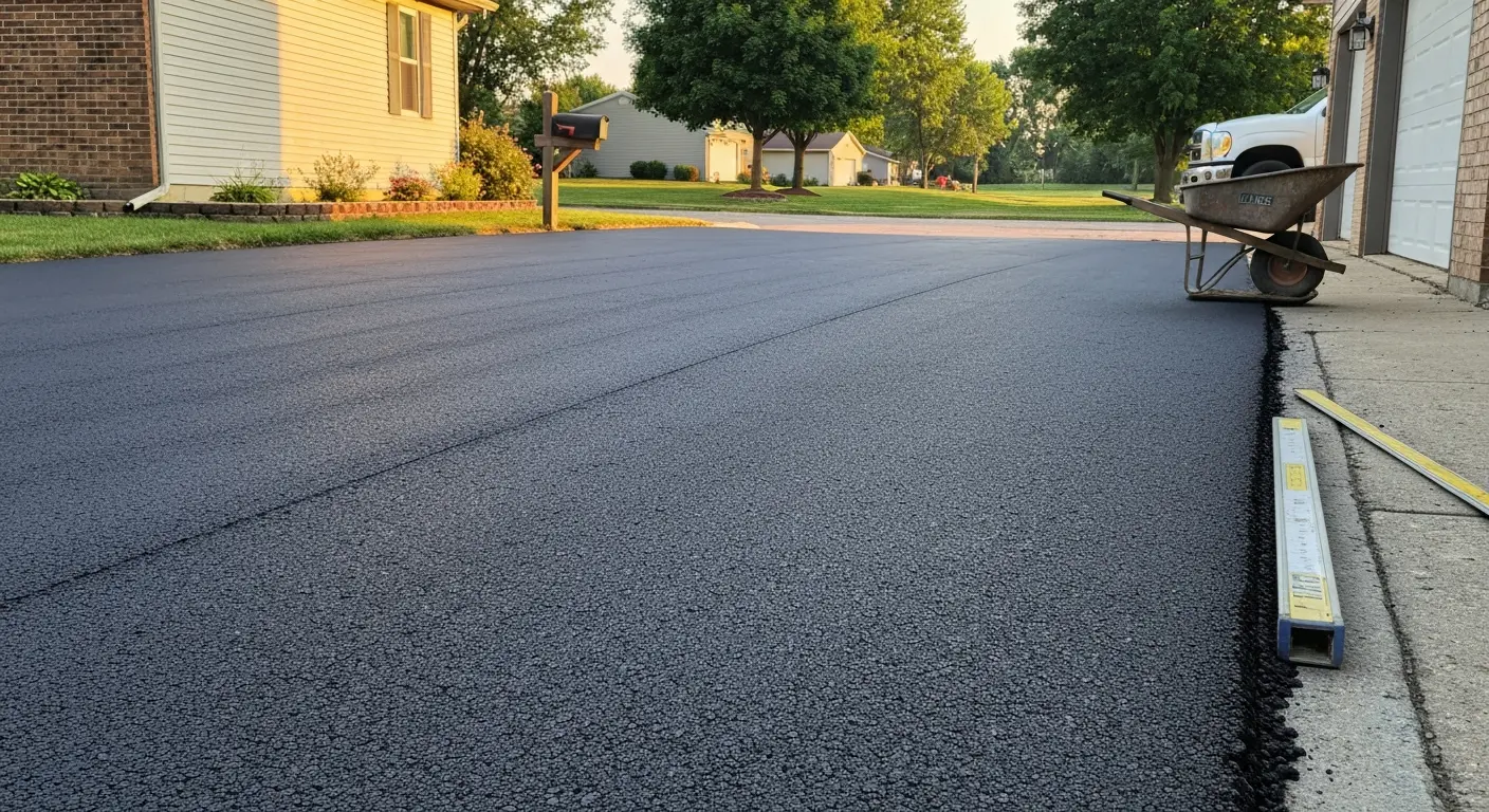 Asphalt driveway paving