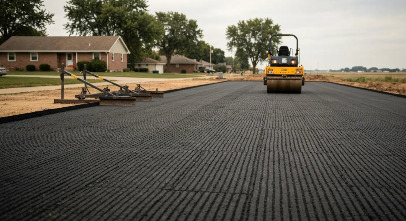 Asphalt base work excavation