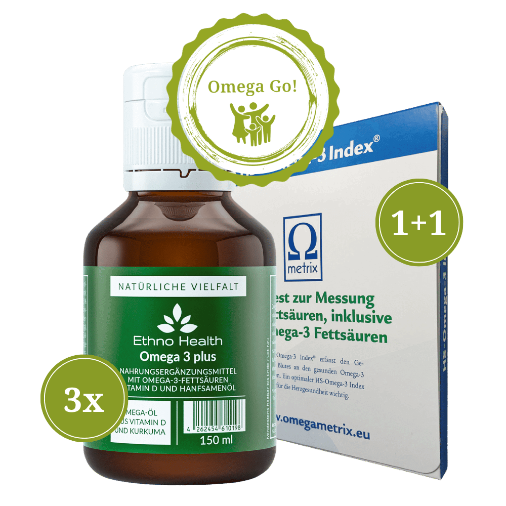 Omega Go! Paket von Ethno Health mit Test-Kit und Omega-3-Öl