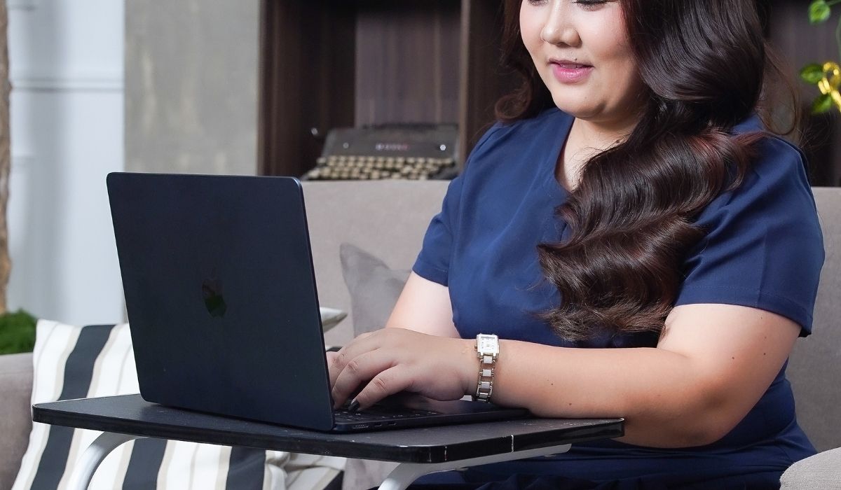 Professional working at a laptop
