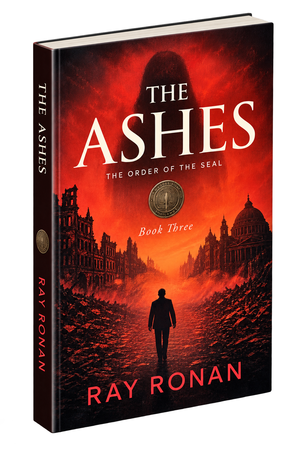 The Ashes by Ray Ronan, 3D book cover