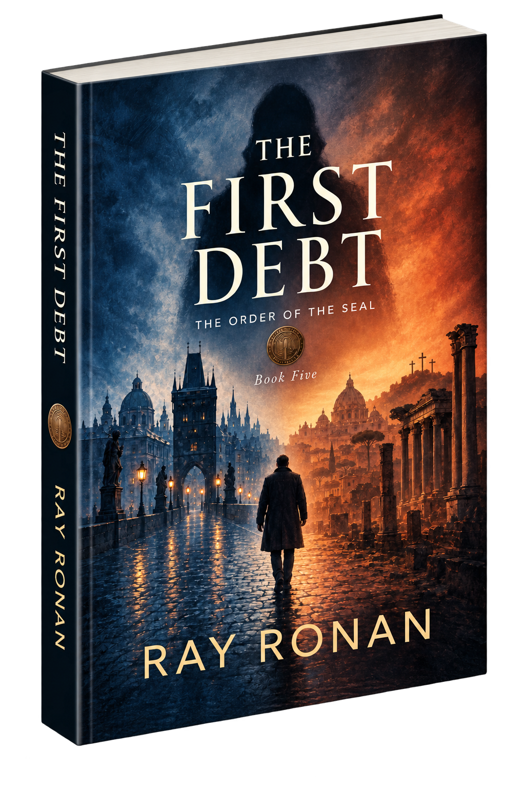 The First Debt by Ray Ronan, 3D book cover