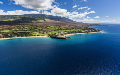 Kaanapali Beach aerial view, West Maui