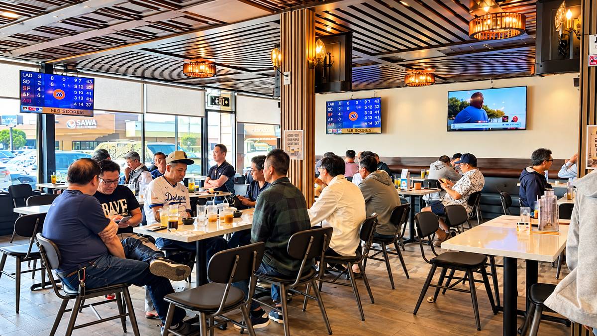 California Lottery counter and KENO screens at Café Galang