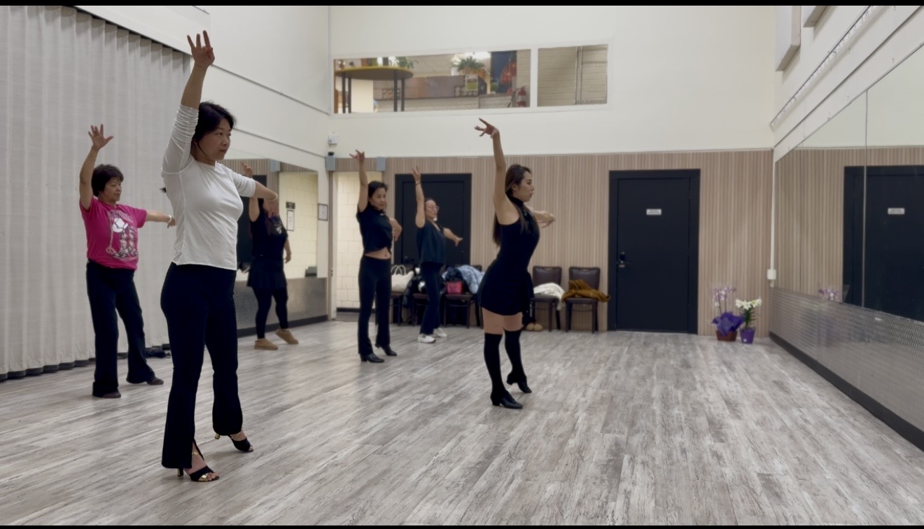 Latin dance technique and body control practice with Peiyu Li