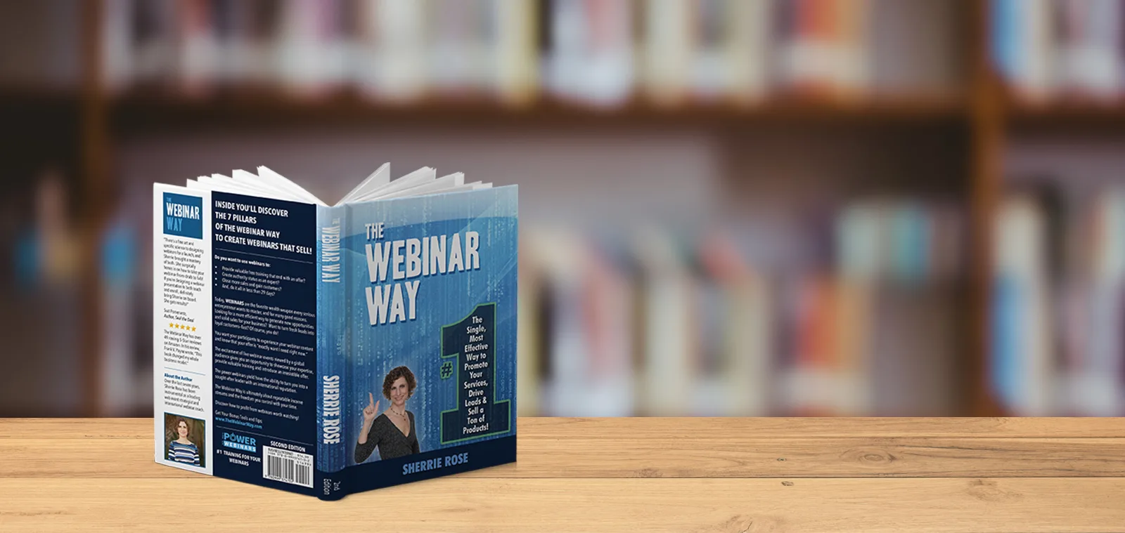 Photo of book, The Webinar Way by Sherrie Rose, author