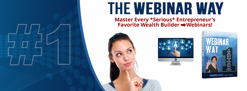 Photo of book, The Webinar Way by Sherrie Rose, author