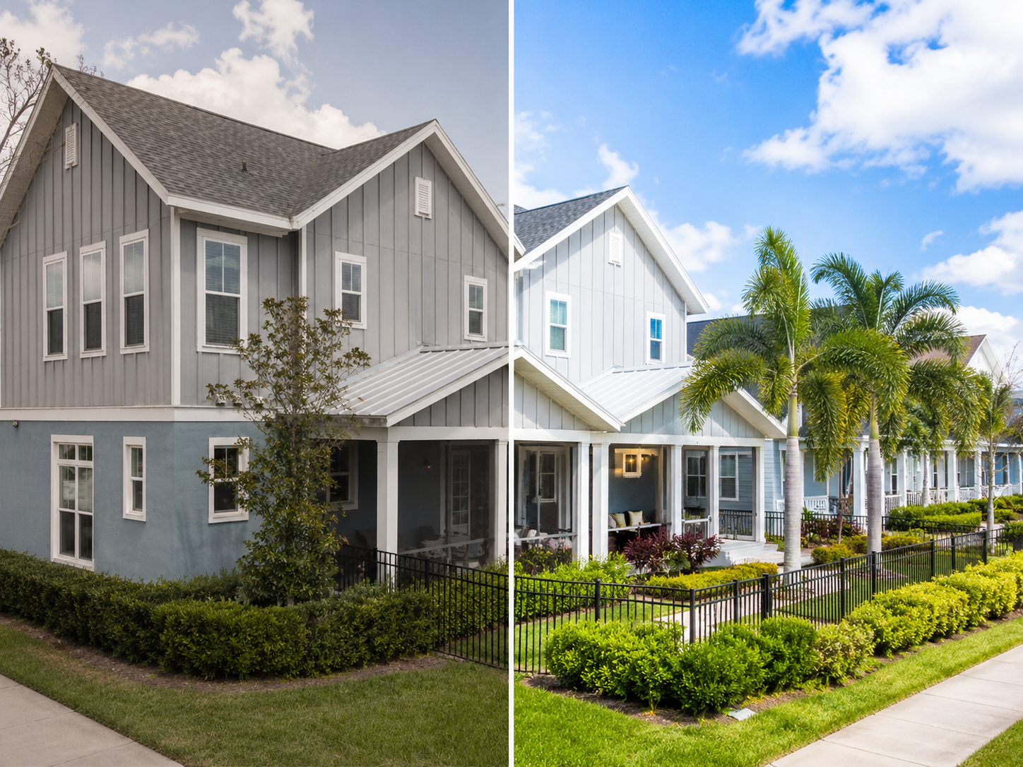 Lake Nona home exterior, ideally with a for-sale sign or a well-presented front yard in a neighborhood like Laureate Park or Eagle Creek.