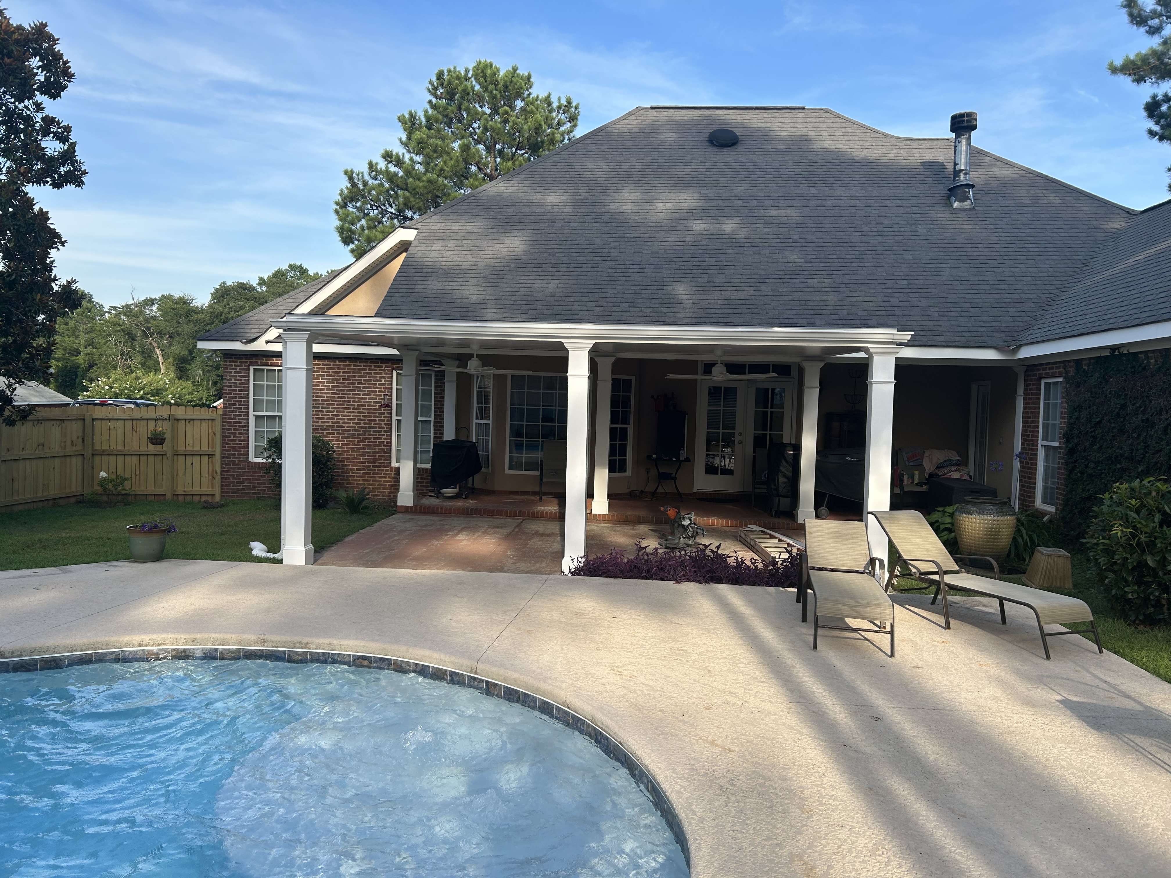 Completed roof replacement and exterior renovation on a home in Southwest Georgia