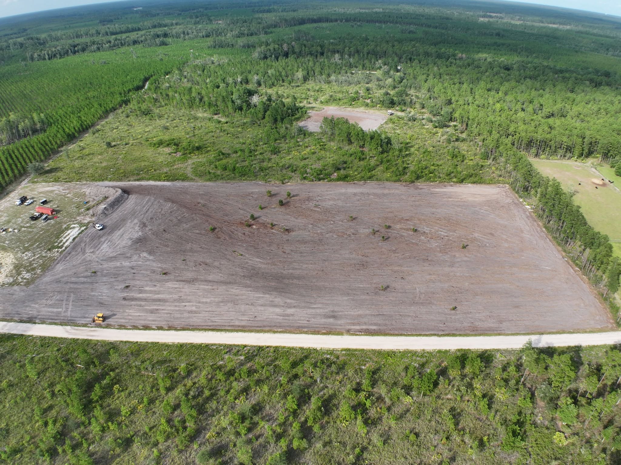 Aerial view of a fully cleared building lot near Guyton, GA