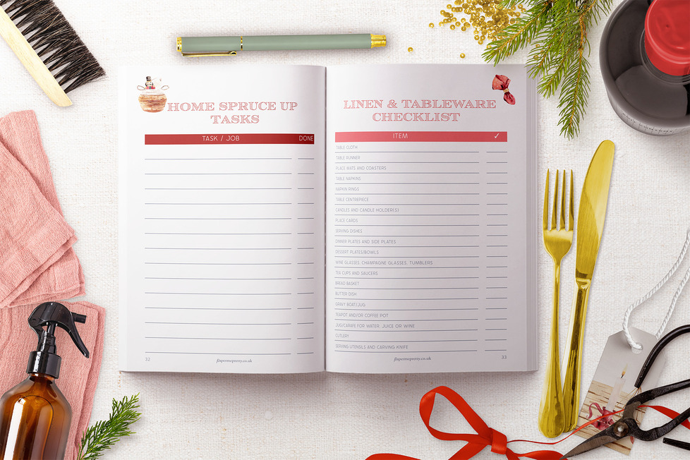 Home Spruce Up Tasks and Linen & Tableware Checklist pages