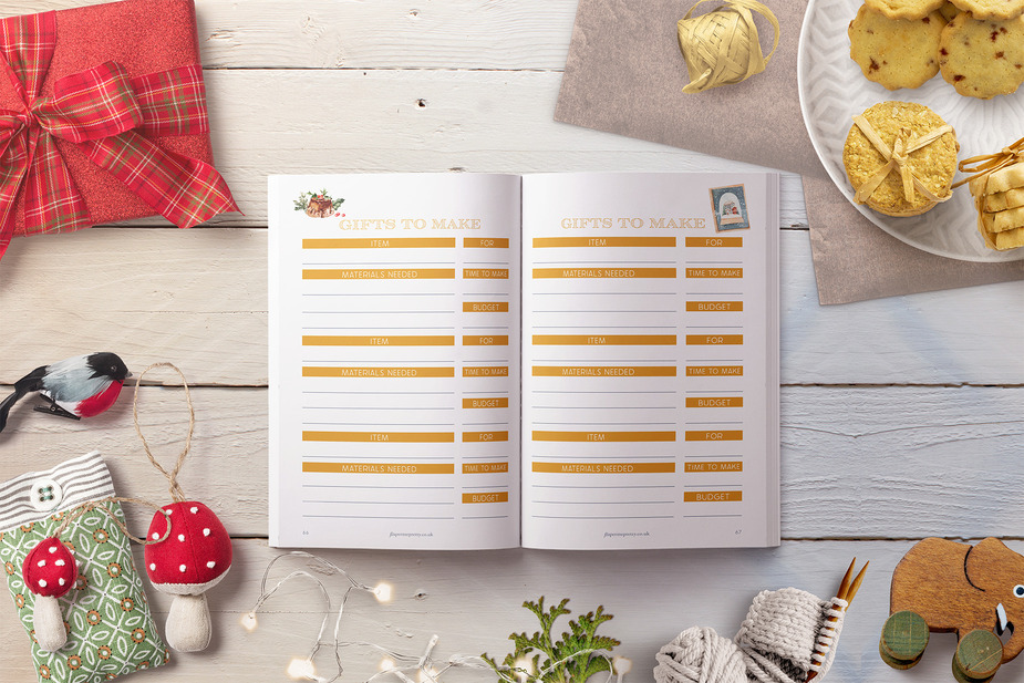Gifts to Make pages inside the planner