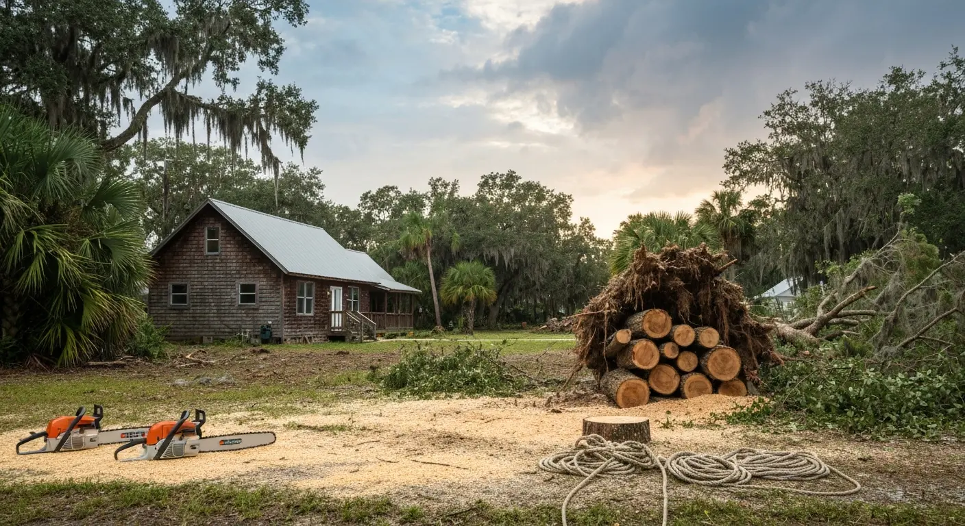 Storm damaged tree removal