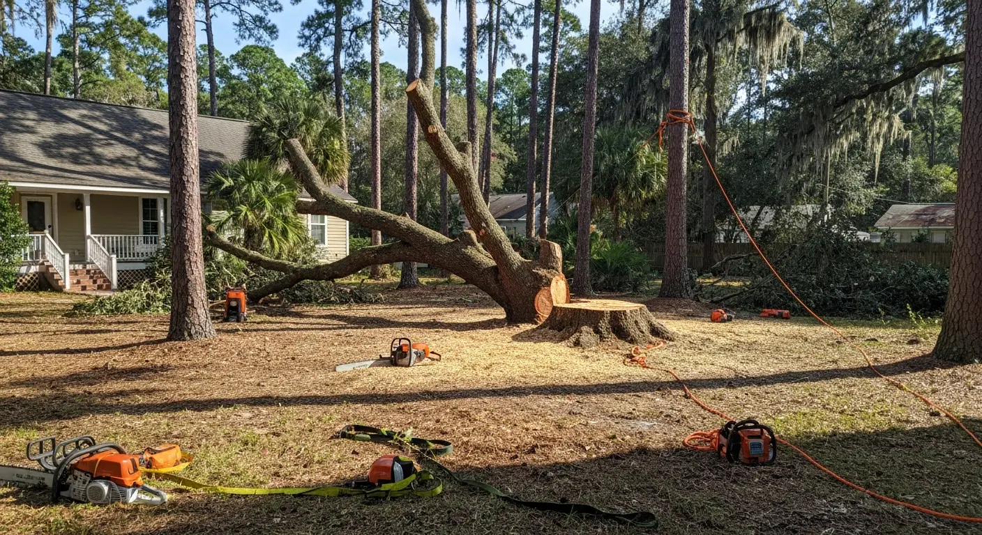 Hazardous tree removal in Dunnellon