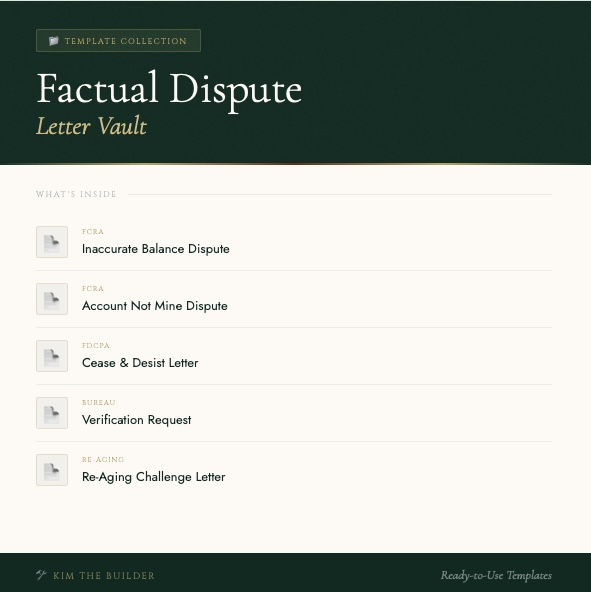 Factual Dispute Letter Vault