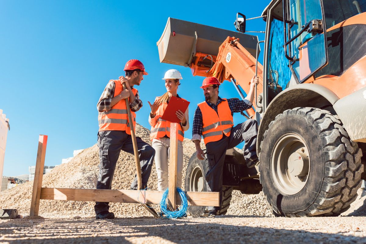 Construction crew on a building site