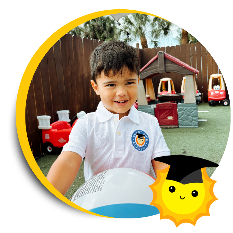 Preschool child happy at daycare academy child care