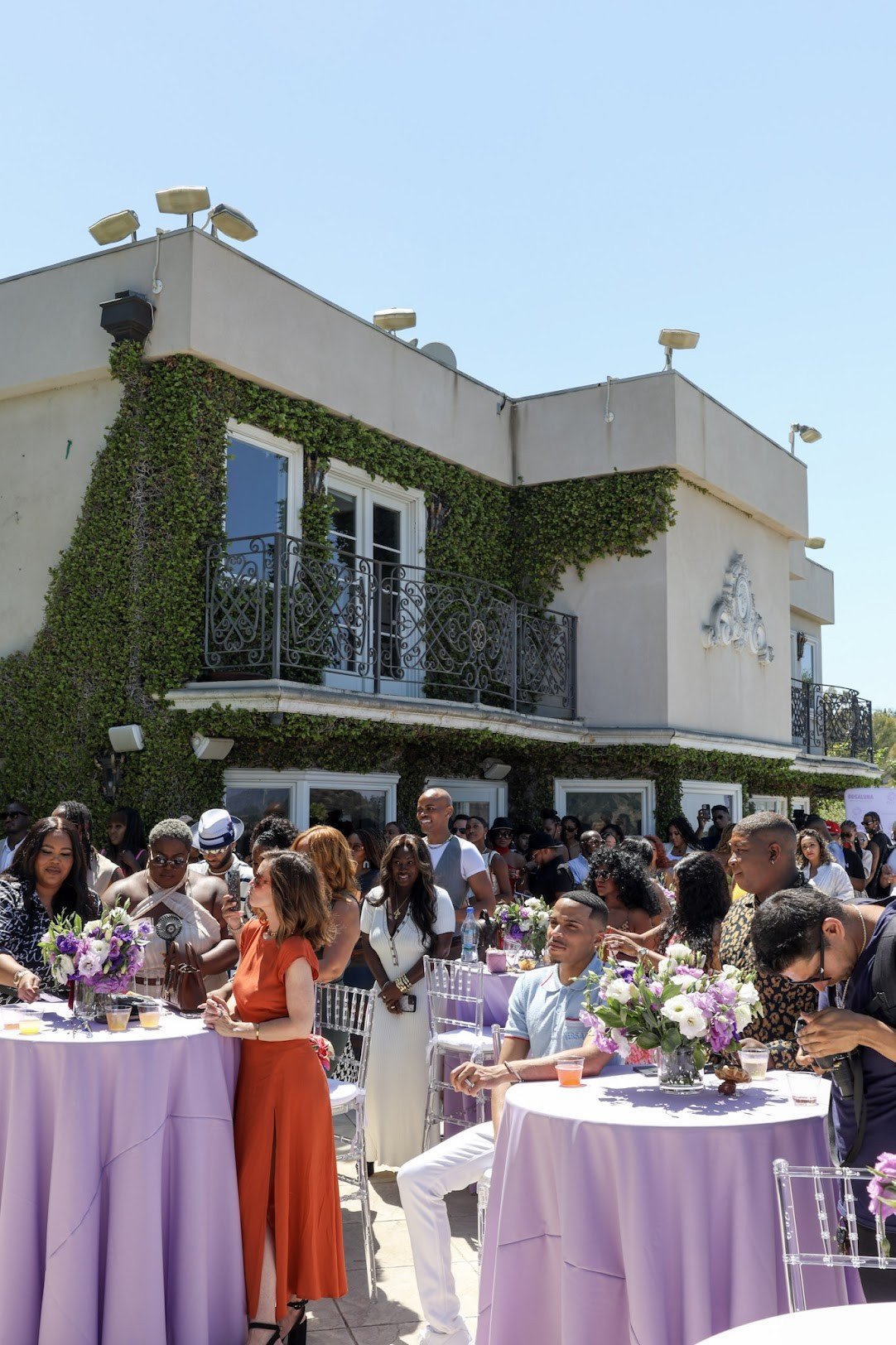 Guests filling the terrace at the Media Girls Honors Brunch
