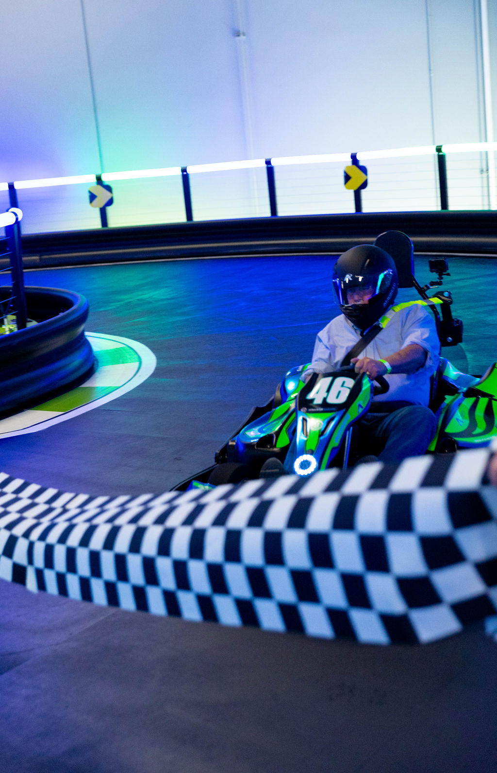 Kart race start at Andretti during Experience Glendale Day
