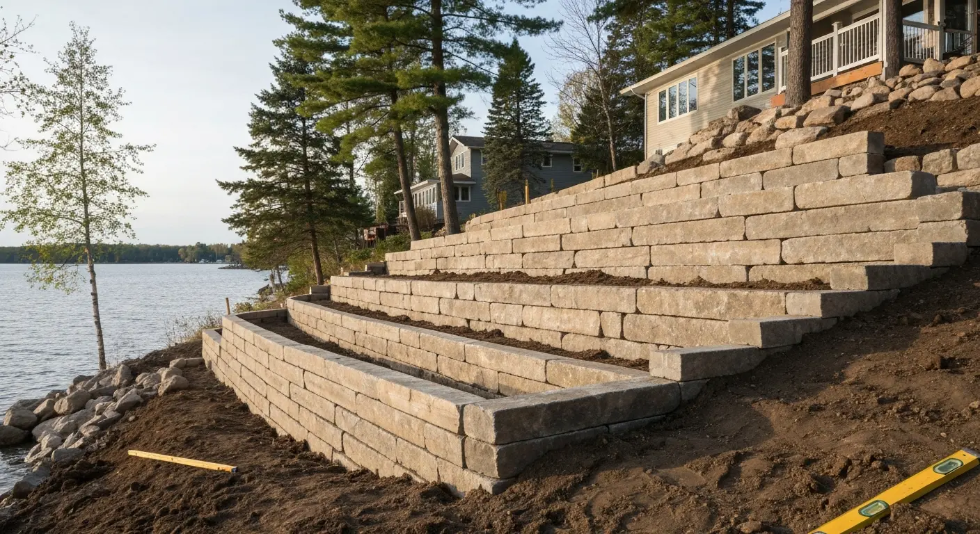 Retaining wall installation