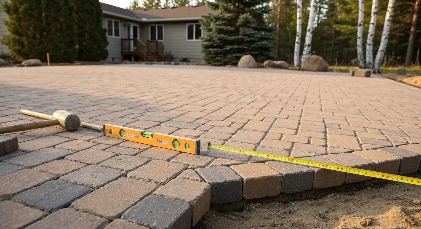 Paver patio installation in Emily MN