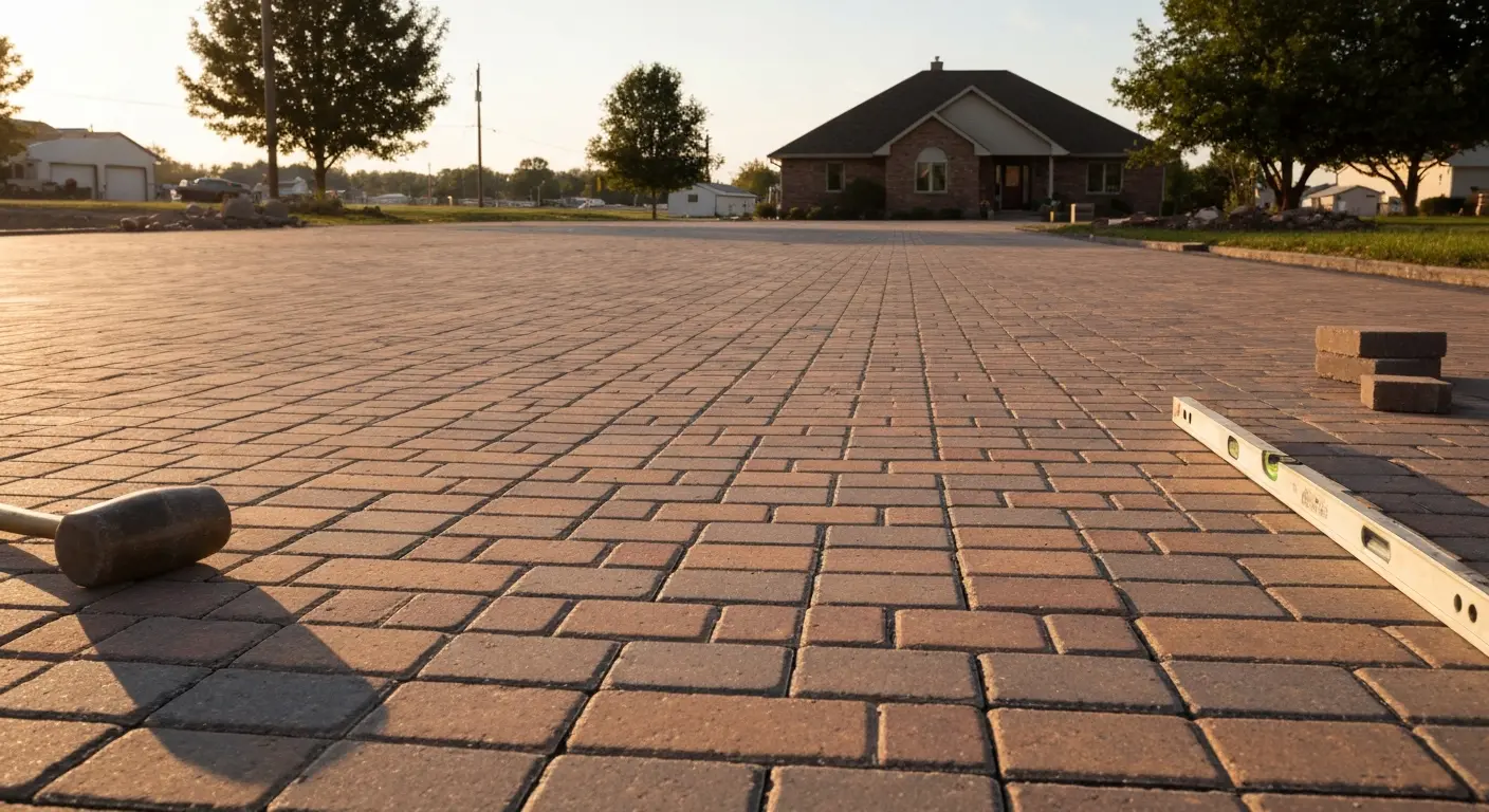Paver driveway installation