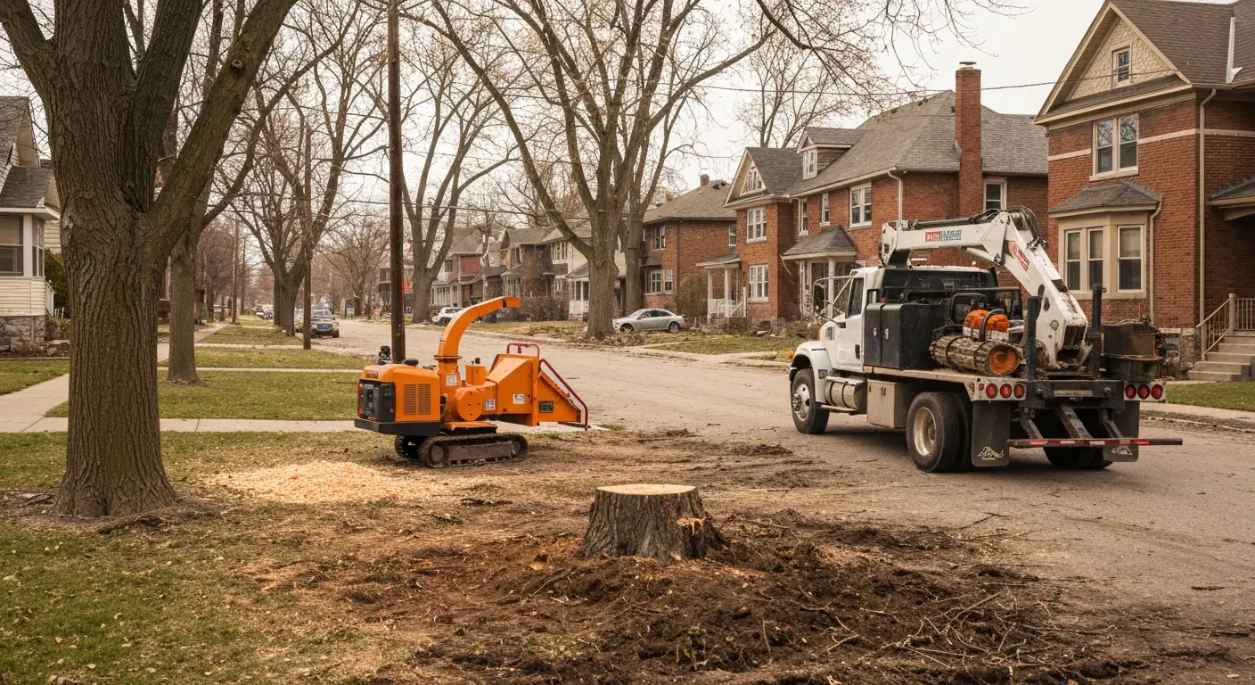 Storm damaged tree removal service