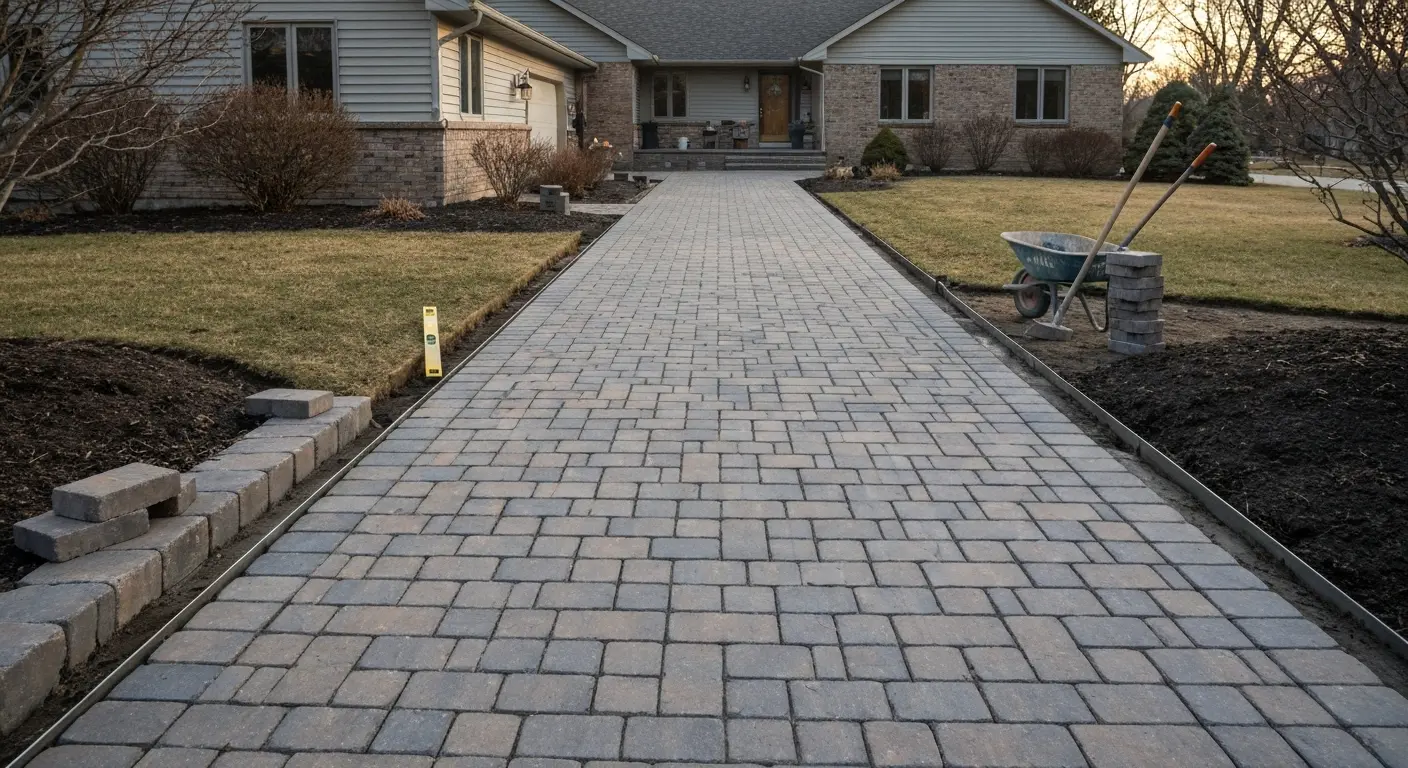 Paver walkway installation