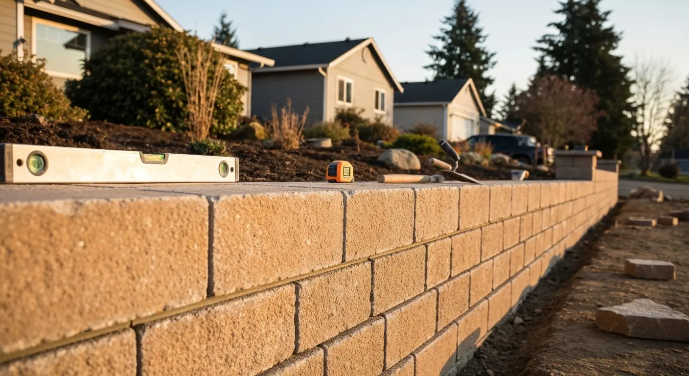Retaining wall installation