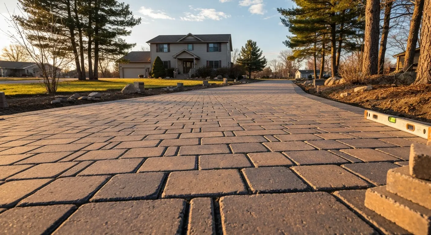 Paver driveway installation