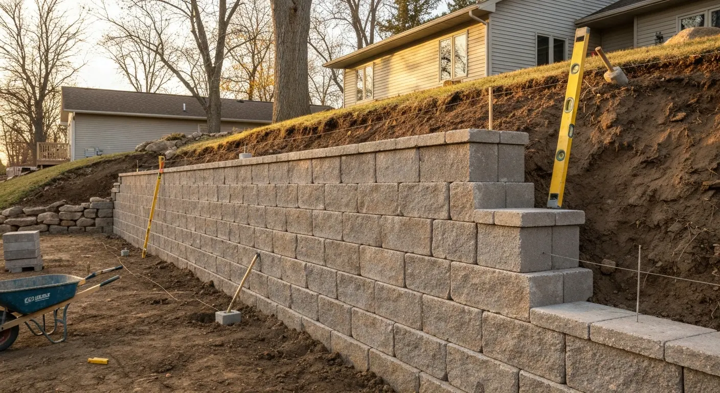 Retaining wall construction