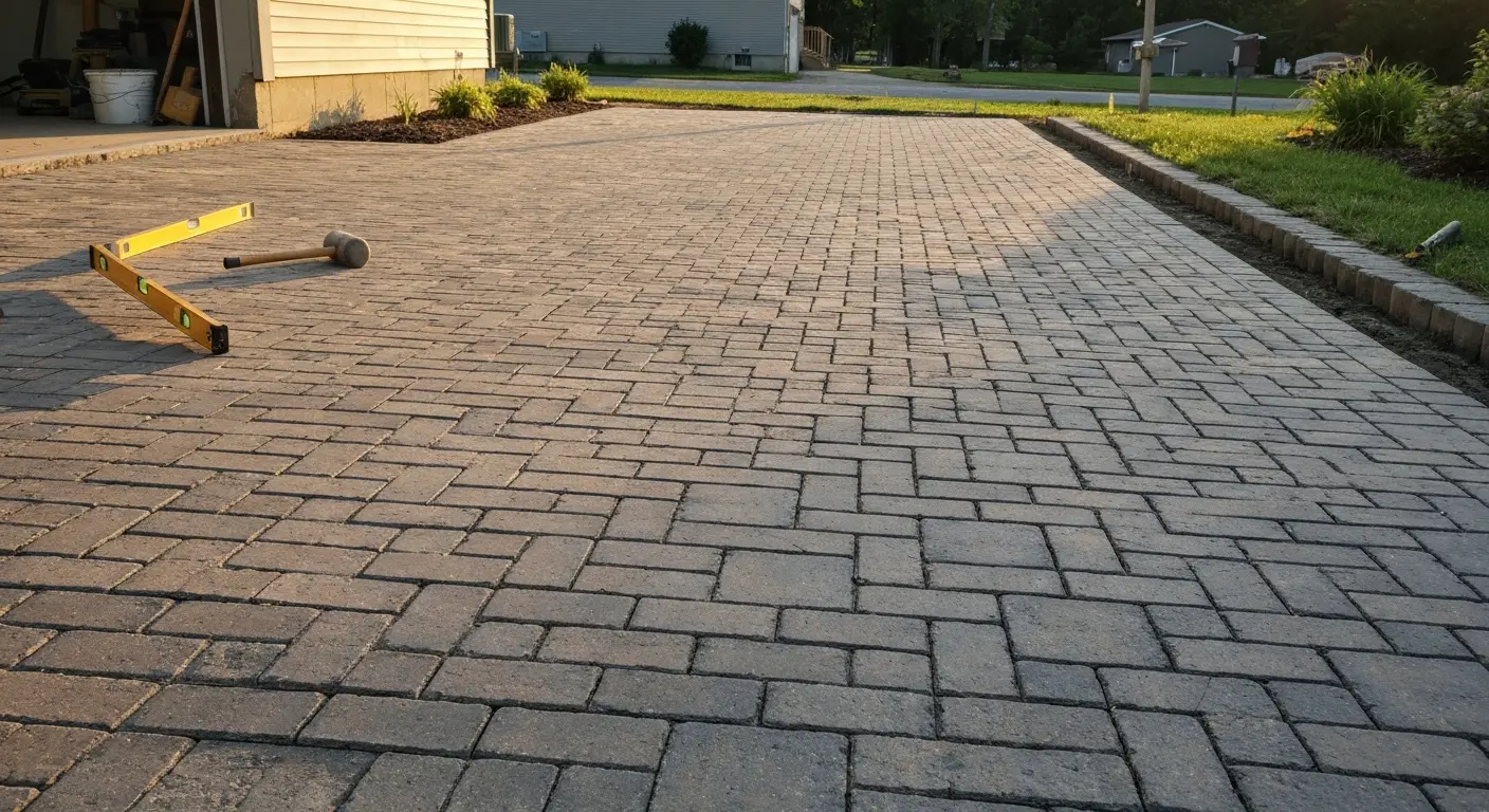 Paver patio installation
