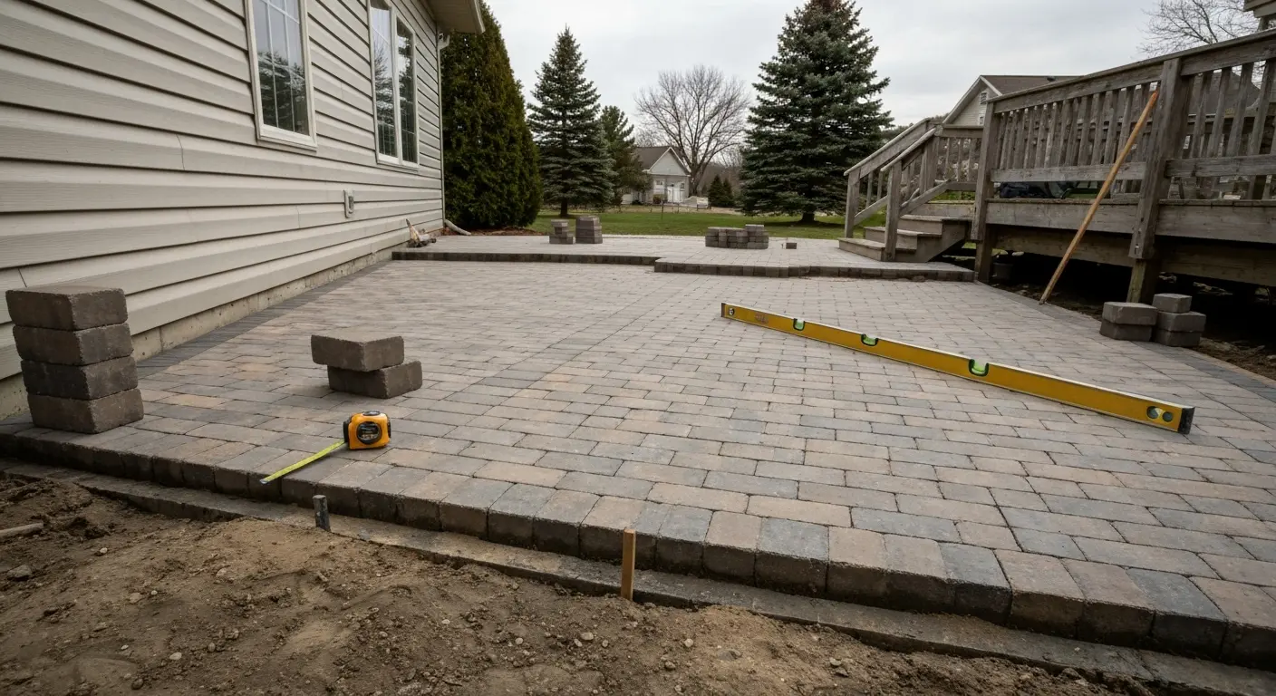 Paver patio construction