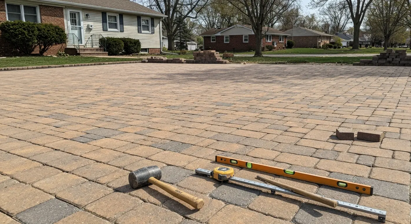 Paver patio installation