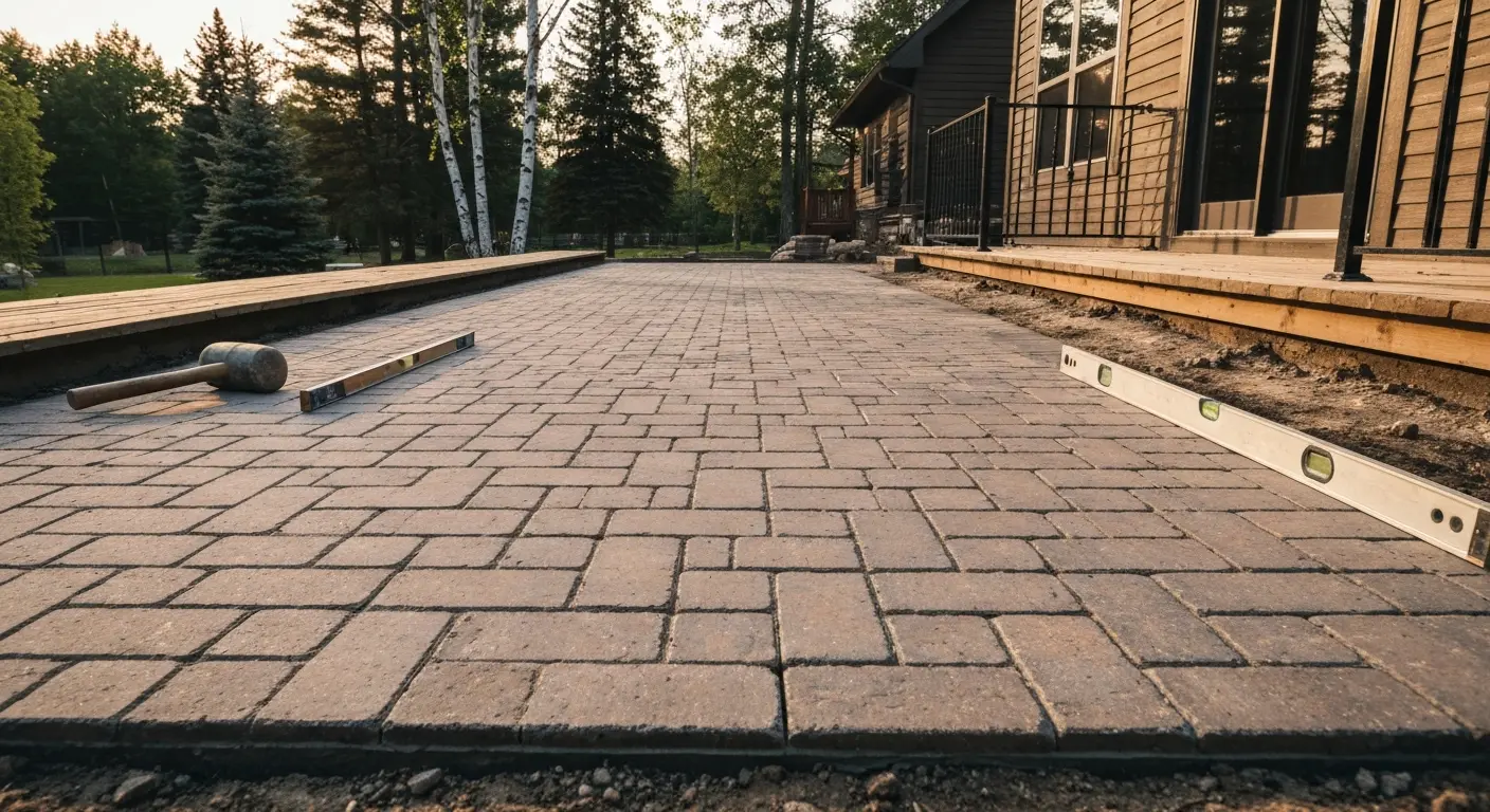 Paver patio installation