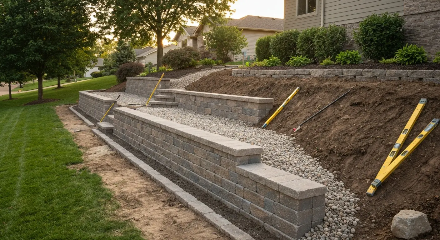 Retaining wall installation