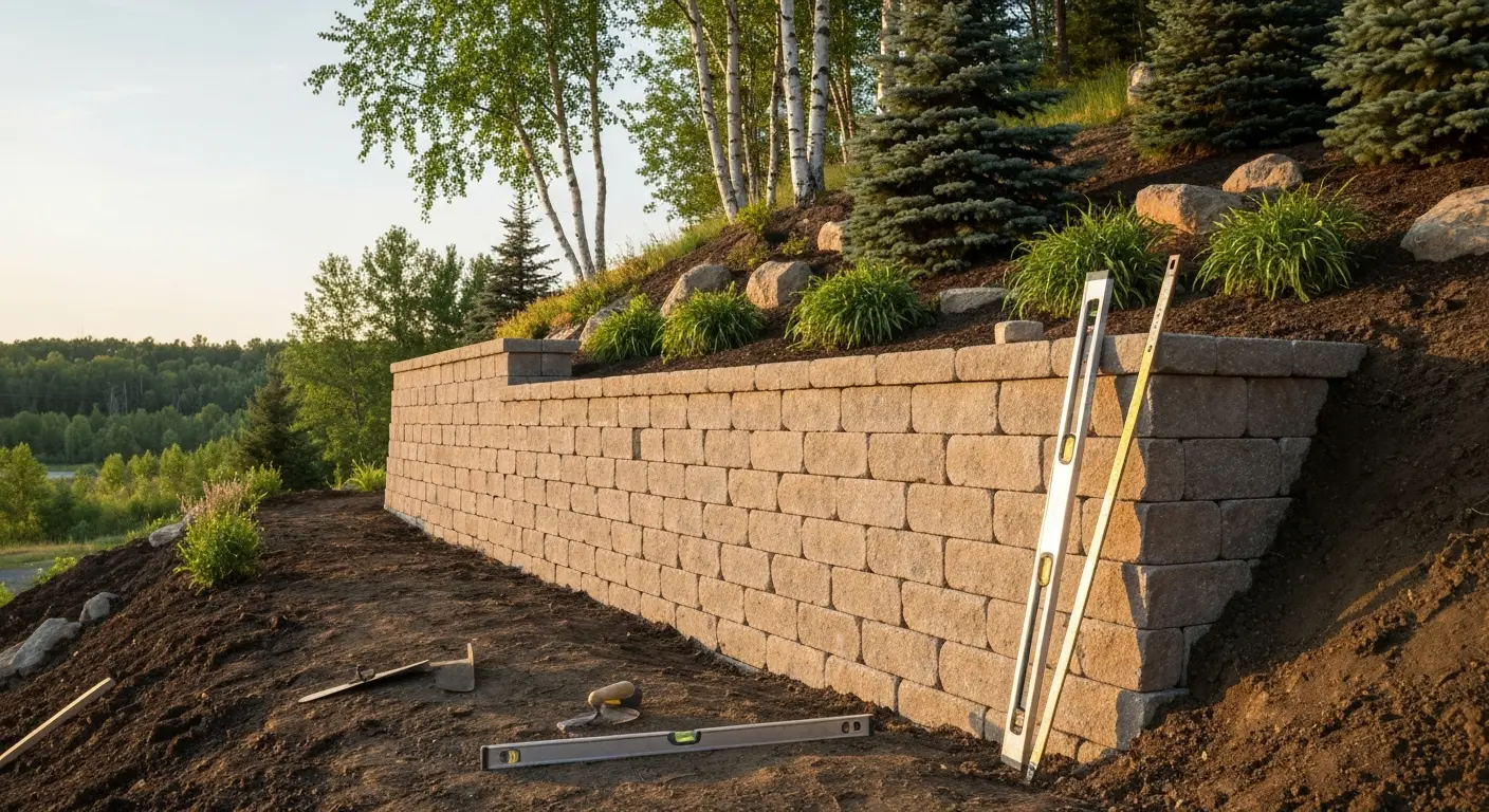 Retaining wall installation