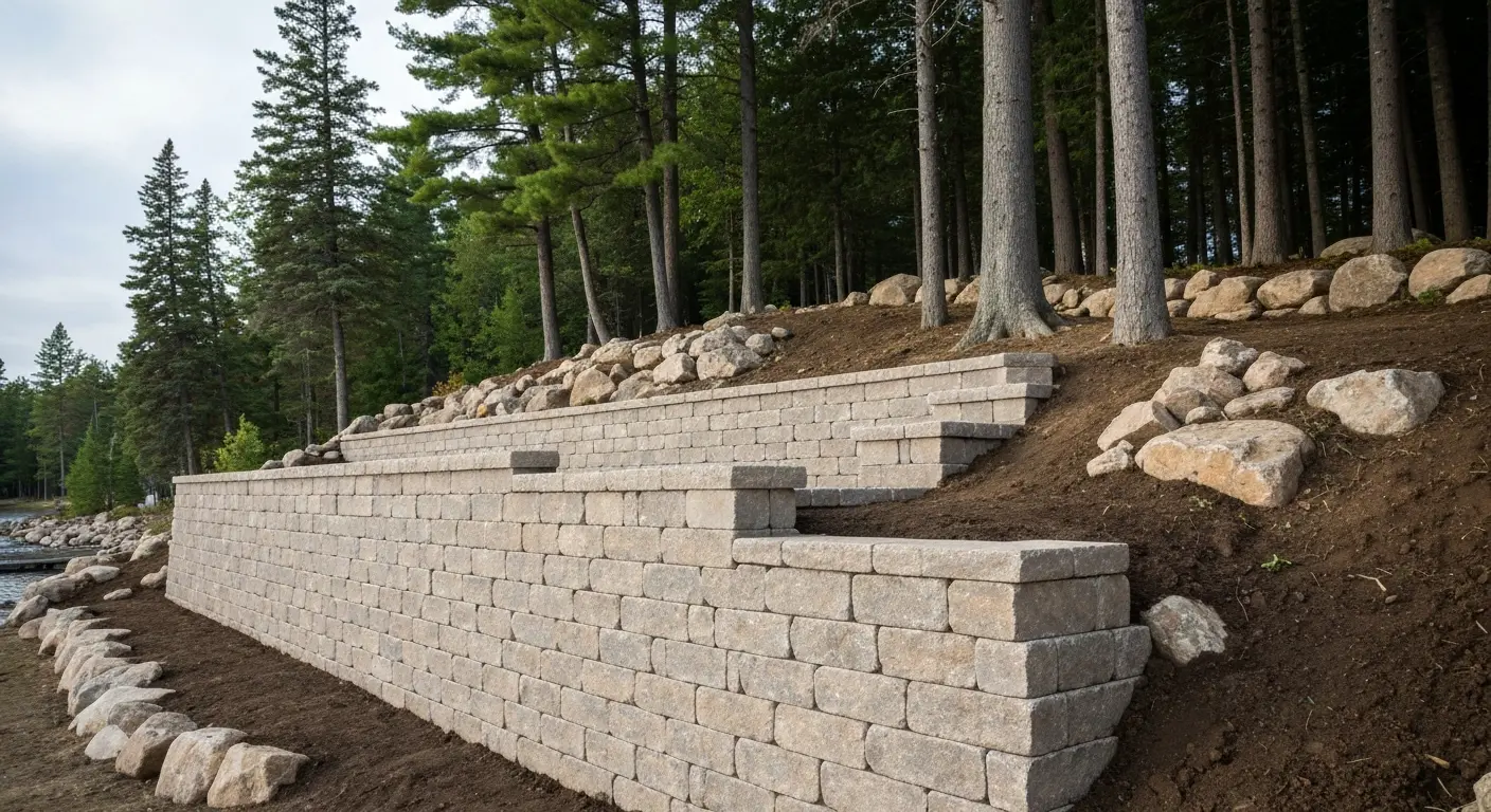 Retaining wall installation