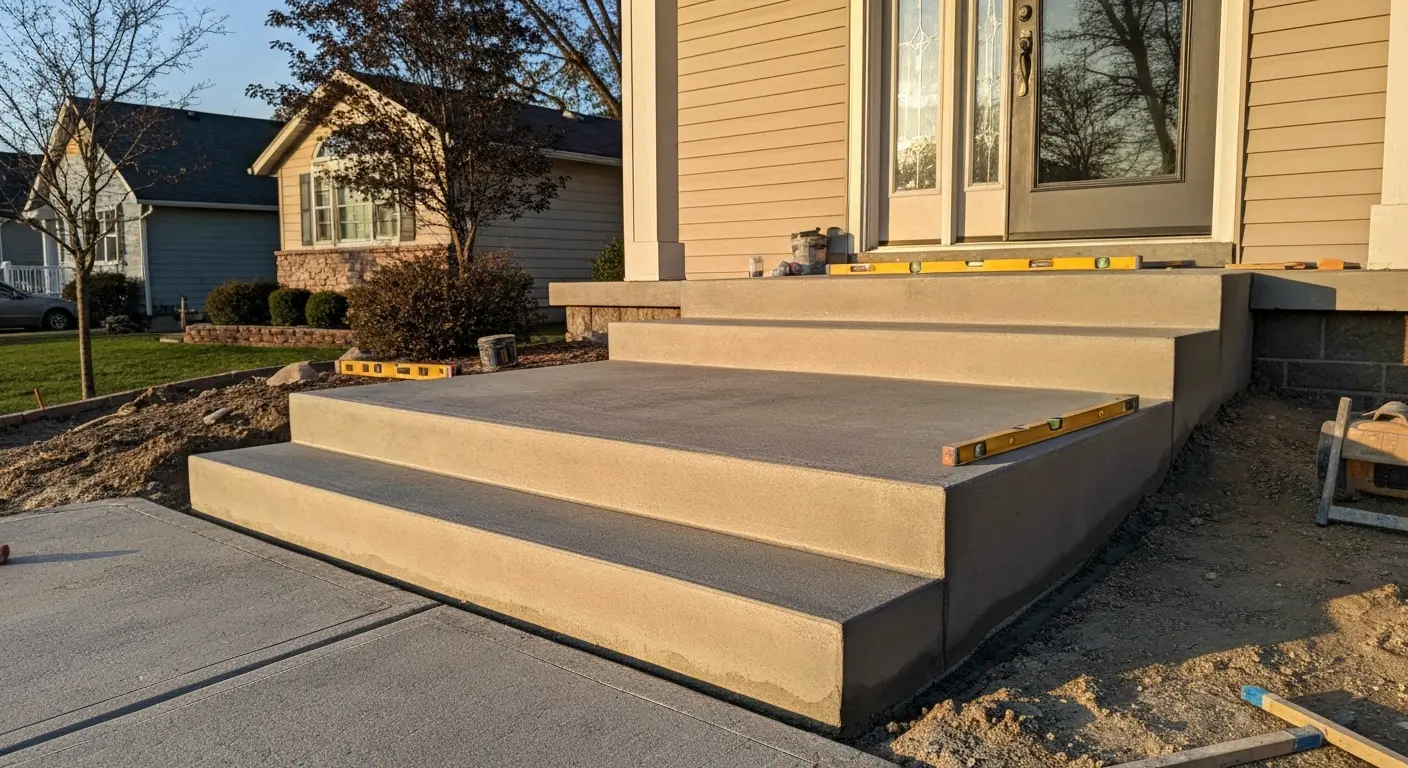 Precast steps installation