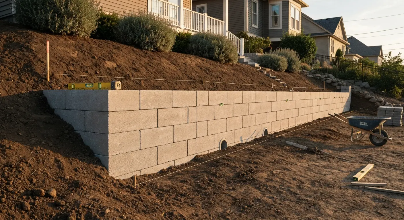Retaining wall construction