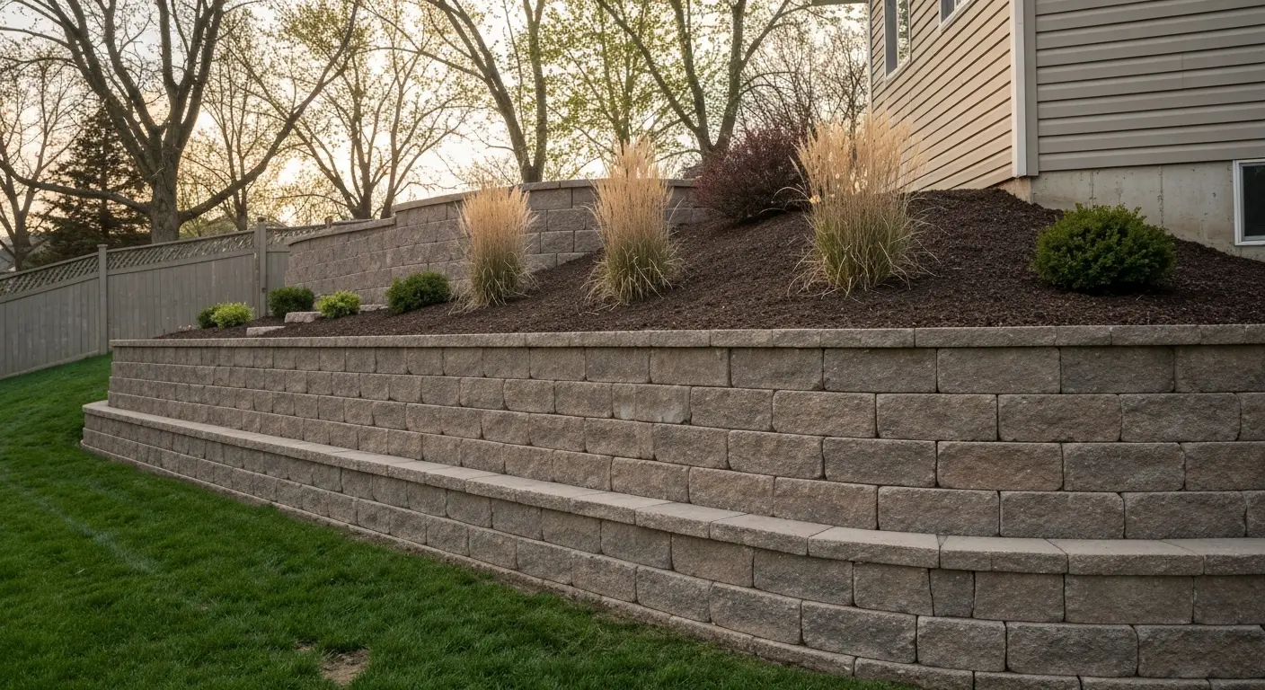 Retaining wall installation in Brainerd
