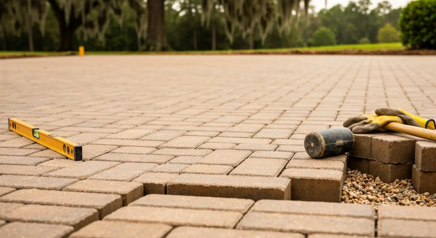 Paver patio installation