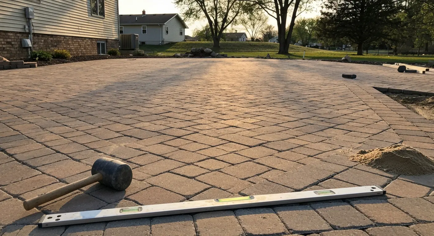 Paver patio installation