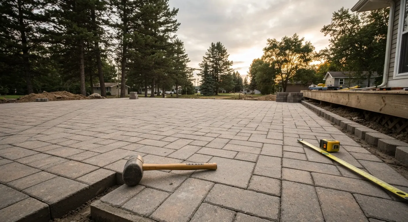Paver patio installation