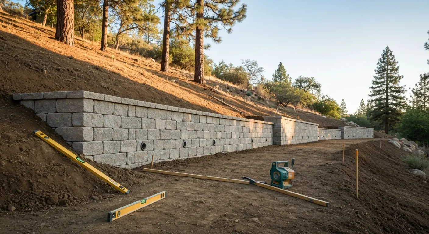 Retaining wall installation