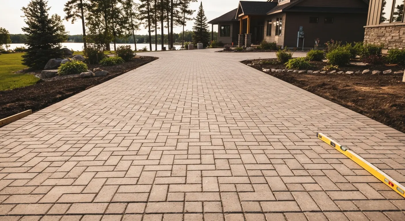 Paver driveway installation