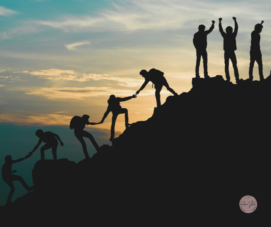 teamwork and success with unity and cooperation representing how leadership impact cascades through a team