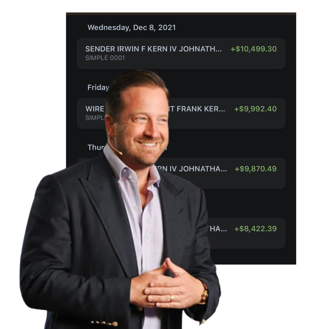 Frank Kern, $41,253, bank record of wires received from Frank Kern
